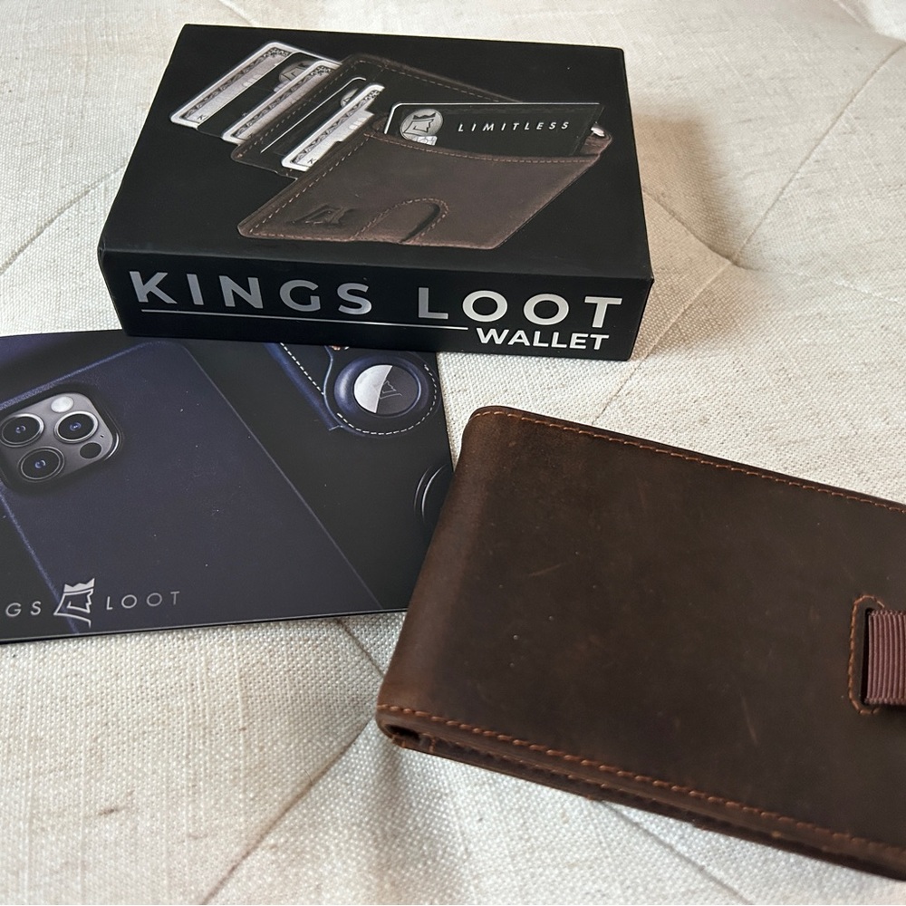 Dark Brown Leather Money Clip